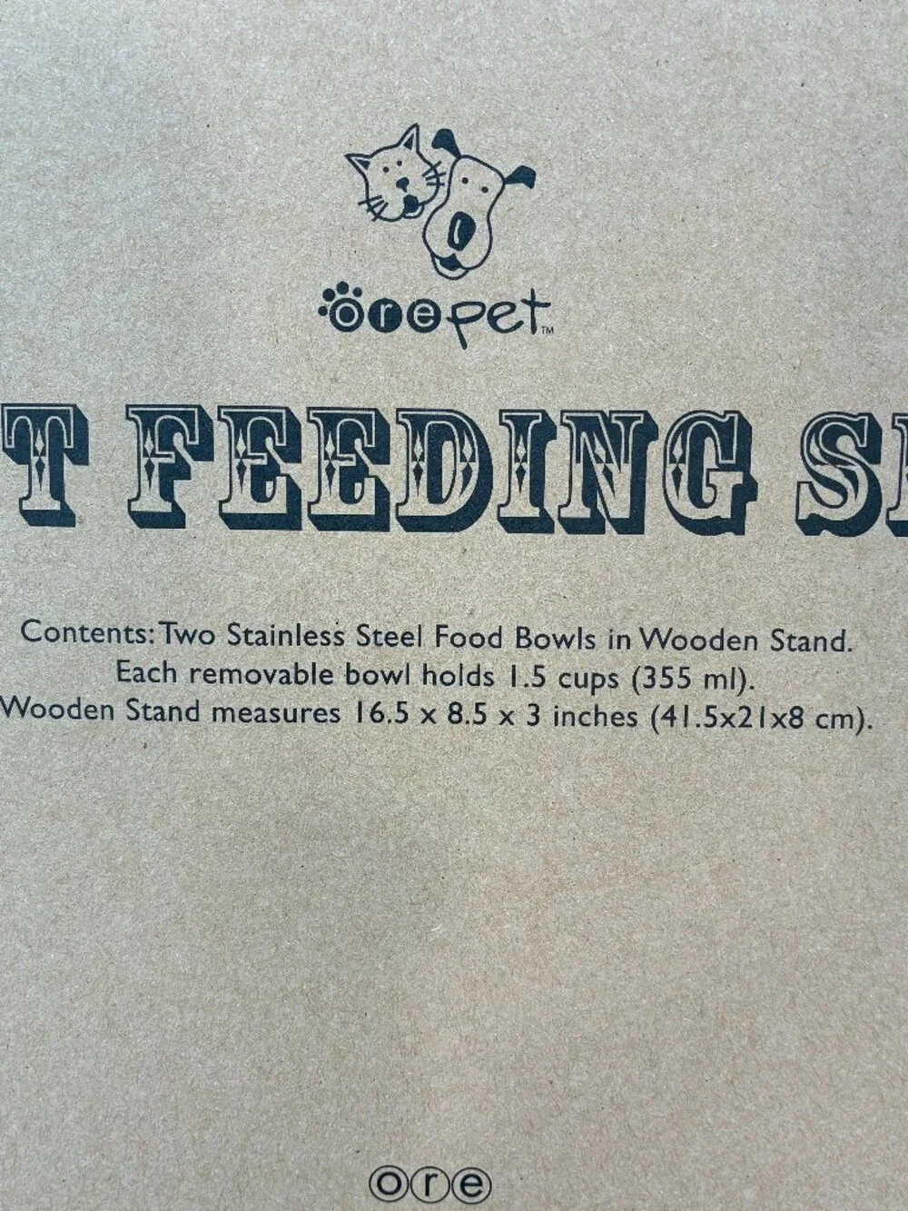 Food bowls in wooden bone-shaped stand. NWT